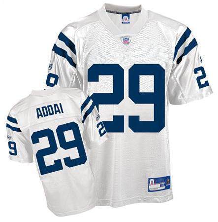 Colts #29 Joseph Addai White Stitched NFL Jersey