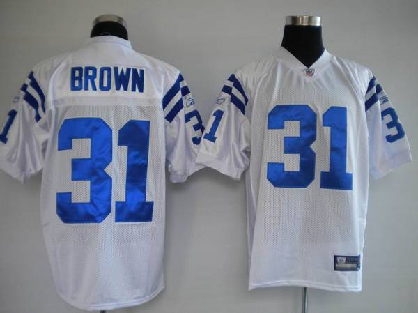 Colts #31 Donald Brown White Stitched NFL Jersey