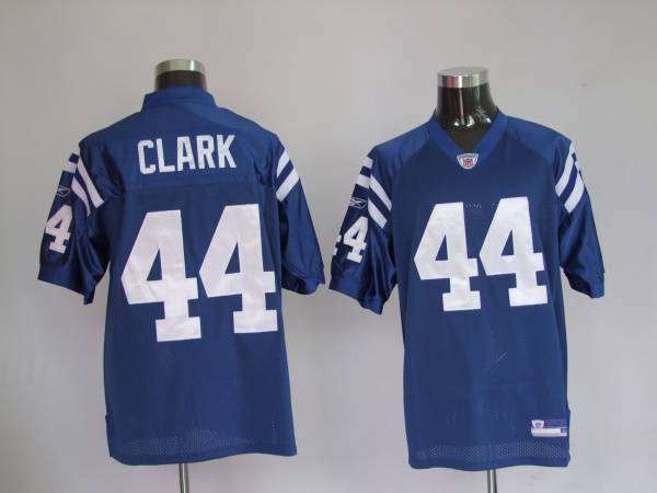 Colts #44 Dallas Clark Blue Stitched NFL Jersey
