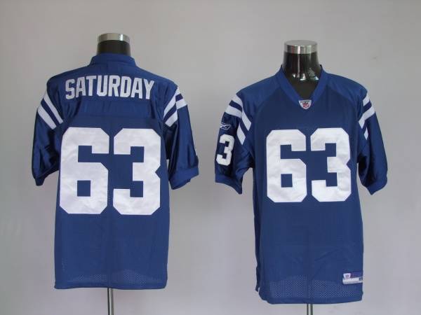 Colts #63 Jeff Saturday Blue Stitched NFL Jersey