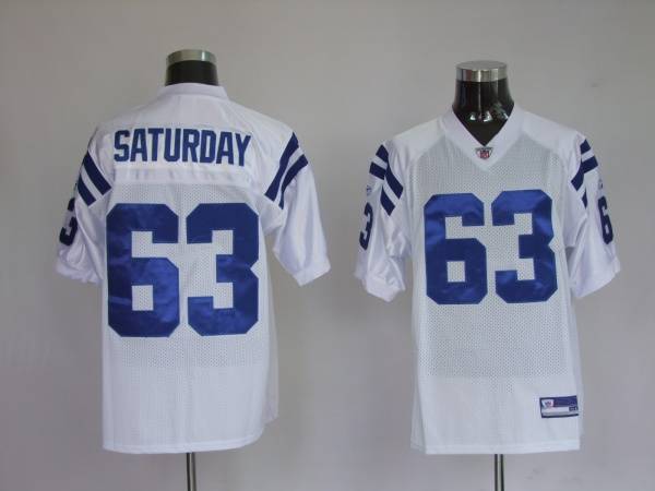 Colts #63 Jeff Saturday White Stitched NFL Jersey