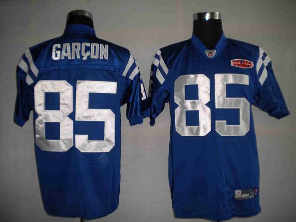 Colts #85 Pierre Garcon Blue With Super Bowl Patch Stitched NFL Jersey