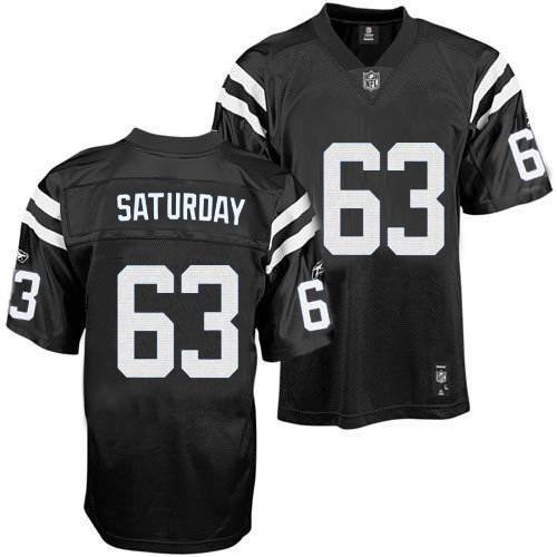 Colts #63 Jeff Saturday Black Shadow Stitched NFL Jersey