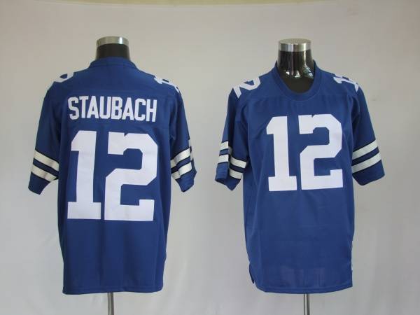 Mitchell & Ness Cowboys #12 Roger Staubach Blue Stitched Throwback NFL Jersey