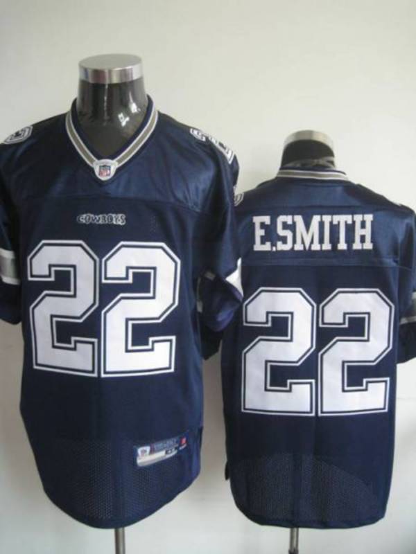 Cowboys #22 Emmitt Smith Blue Stitched NFL Jersey