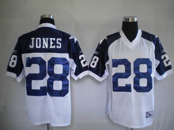 Cowboys #28 Felix Jones White Thanksgiving Stitched Throwback NFL Jersey