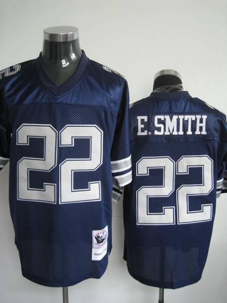 Mitchell & Ness Cowboys #22 Emmitt Smith Blue Stitched Throwback NFL Jersey