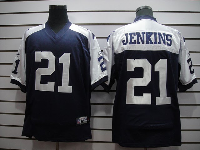 Cowboys #21 Mike Jenkins Blue Thanksgiving Stitched Throwback NFL Jersey