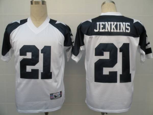 Cowboys #21 Mike Jenkins White Thanksgiving Stitched Throwback NFL Jersey