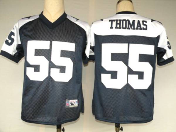 Cowboys #55 Zach Thomas Blue Thanksgiving Stitched Throwback NFL Jersey