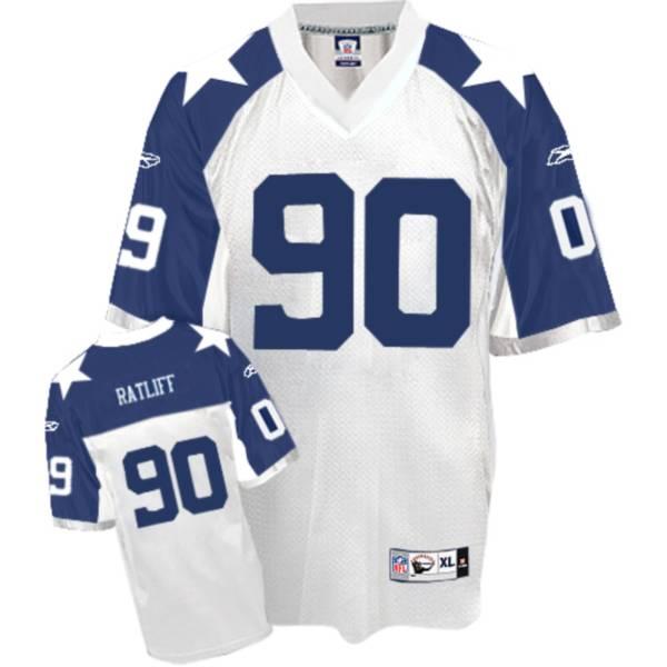 Cowboys #90 Jay Ratliff White Thanksgiving Stitched Throwback NFL Jersey