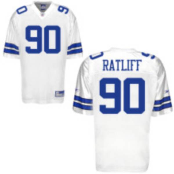 Cowboys #90 Jay Ratliff White Stitched NFL Jersey