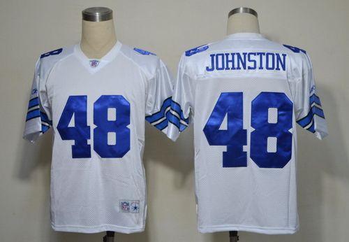 Cowboys #48 Daryl Johnston White Legend Throwback Stitched NFL Jersey
