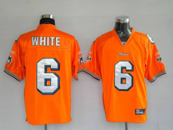 Dolphins Pat White #6 Orange Stitched NFL Jersey
