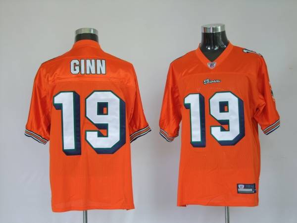 Dolphins Ted Ginn #19 Orange Stitched NFL Jersey