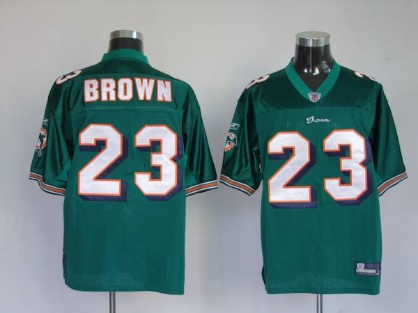 Dolphins Ronnie Brown #23 Green Stitched NFL Jersey