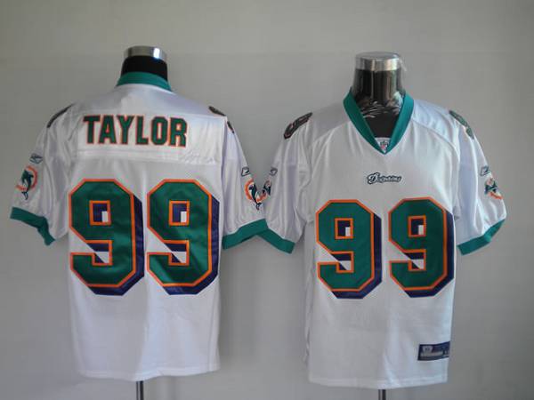Dolphins Jason Taylor #99 White Stitched NFL Jersey