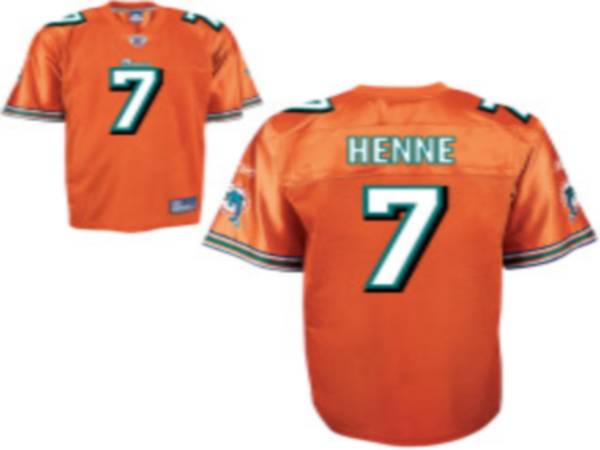 Dolphins #7 Chad Henne Orange Stitched NFL Jersey