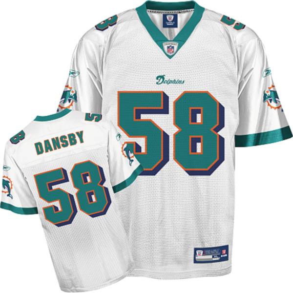 Dolphins #58 Karlos Dansby White Stitched NFL Jersey