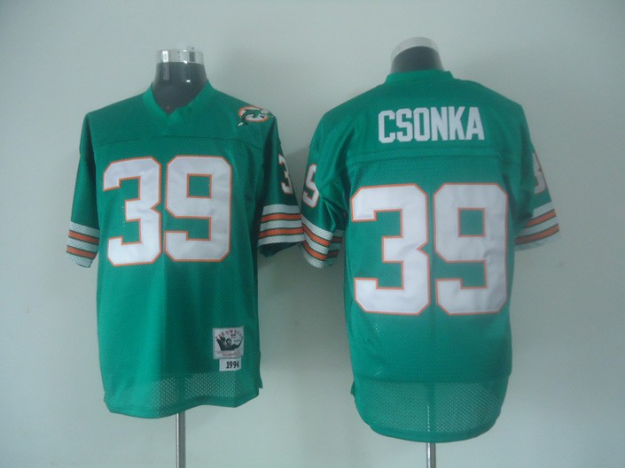 Mitchell And Ness Dolphins #39 Larry Csonka Green Stitched NFL Jersey