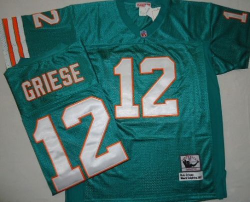 Mitchell And Ness Dolphins #12 Bob Griese Green Stitched NFL Jerseys