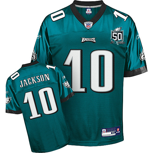 Eagles #10 DeSean Jackson Green Team 50TH Anniversary Patch Stitched NFL Jersey