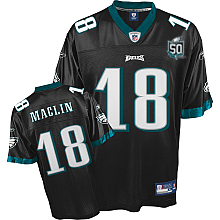 Eagles Jeremy Maclin #18 Black Stitched Team 50TH Anniversary Patch NFL Jersey