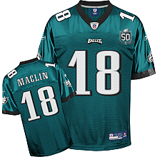 Eagles Jeremy Maclin #18 Green Stitched Team 50TH Anniversary Patch NFL Jersey