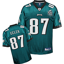 Eagles Brent Celek #87 Green Stitched Team 50TH Anniversary Patch NFL Jersey