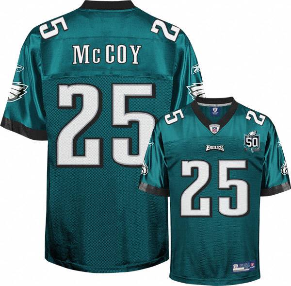Eagles #25 LeSean McCoy Green Stitched With Team 50TH Patch NFL Jersey