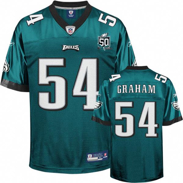 Eagles #54 Brandon Graham Green Stitched With Team 50TH Patch NFL Jersey