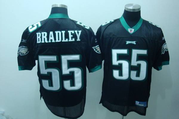 Eagles #55 Stewart Bradley Black Stitched NFL Jersey