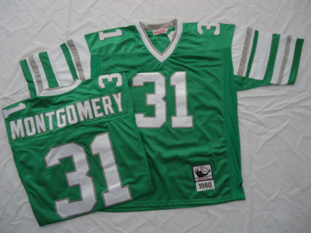 Mitchell And Ness Eagles #31 Wilbert Montgomery Green Stitched Throwback NFL Jersey