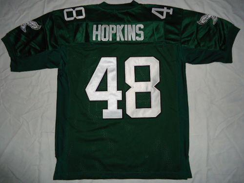 Mitchell And Ness Eagles #48 Wes Hopkins Green Stitched Throwback NFL Jersey