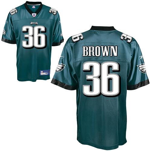 Eagles #36 Ronnie Brown Green Stitched NFL Jersey