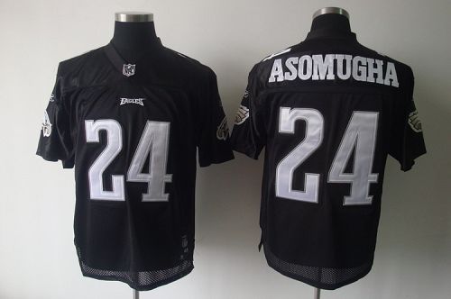 Eagles #24 Nnamdi Asomugha Black Shadow Stitched NFL Jersey