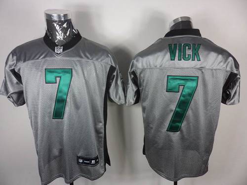 Eagles #7 Michael Vick Grey Shadow Stitched NFL Jersey