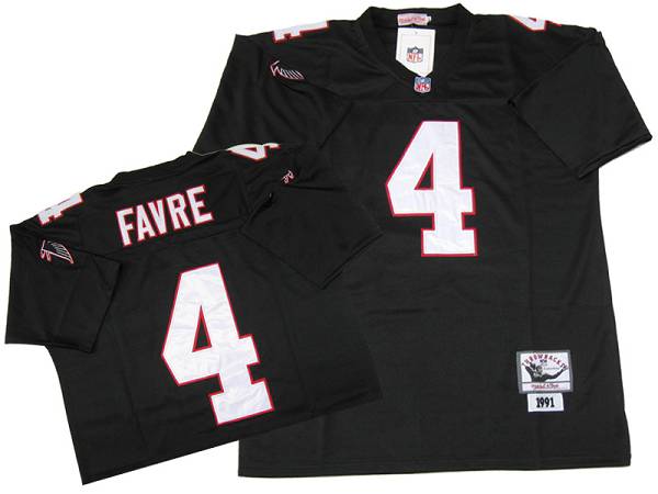 Mitchell&Ness Falcons #4 Brett Favre Black Stitched NFL Throwback NFL Jersey