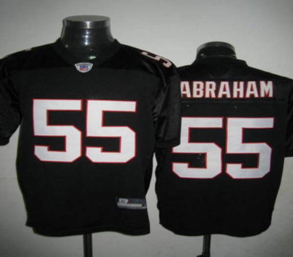 Falcons #55 John Abraham Black Stitched NFL Jersey