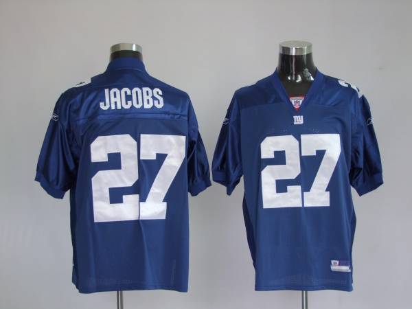 Giants Brandon Jacobs #27 Stitched Blue NFL Jersey
