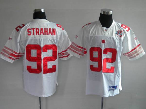 Giants #92 Michael Strahan Stitched White NFL Jersey