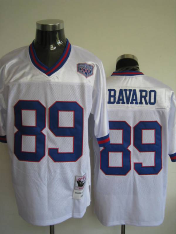 Mitchell and Ness Giants #89 Mark Bavaro Stitched White NFL Jersey