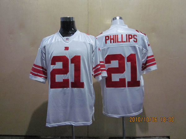 Giants #21 Kenny Phillips White Stitched NFL Jersey