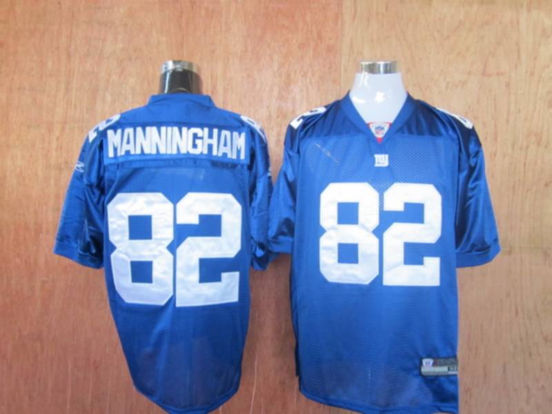 Giants #82 Mario Manningham Blue Stitched NFL Jersey