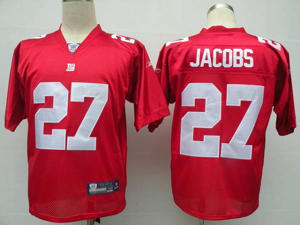 Giants #27 Brandon Jacobs Stitched Red Stitched NFL Jersey