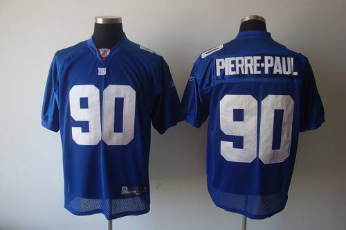 Giants #90 Jason Pierre Paul Blue Stitched NFL Jersey