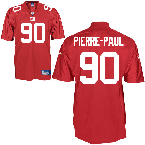 Giants #90 Jason Pierre Paul Red Stitched NFL Jersey