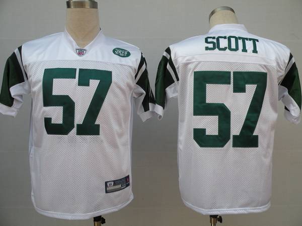 Jets #57 Bart Scott White Stitched NFL Jersey