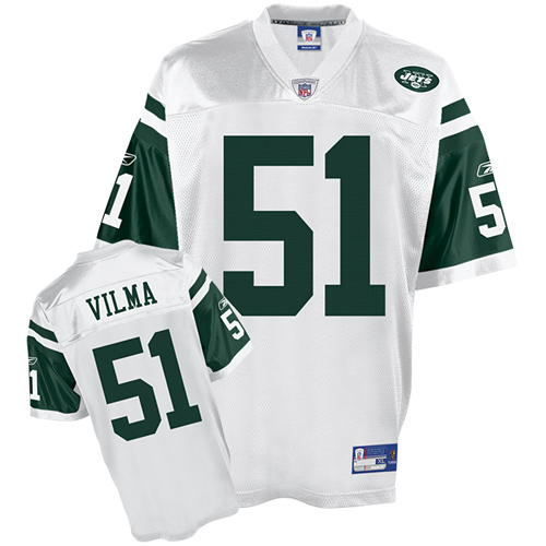 Jets #51 Jonathan Vilma White Stitched NFL Jersey
