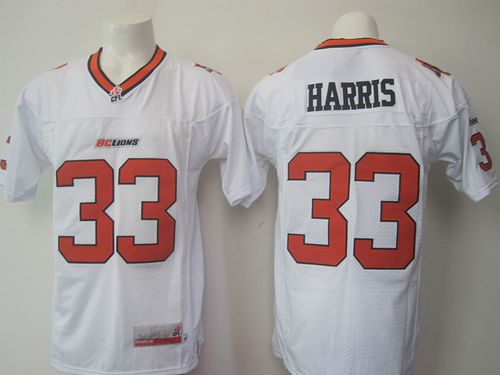 Lions #33 Andrew Harris White Stitched CFL Jersey